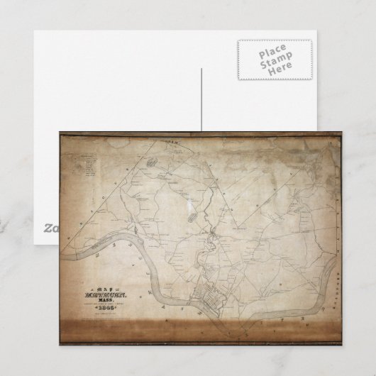 Kaart van Methuen Massachusetts in 1846 (Voorkant / Achterkant)