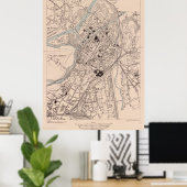  kaart van Metz France (1943) Poster (Thuiskantoor)