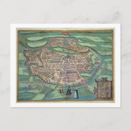 Kaart van Metz, van 'Civitates Orbis Terrarum' doo (Voorkant)