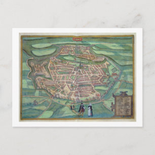 Kaart van Metz, van 'Civitates Orbis Terrarum' doo