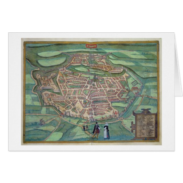 Kaart van Metz, van 'Civitates Orbis Terrarum' doo (Voorkant Horizontaal)