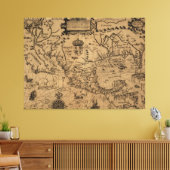  kaart van Mexico (1600) Canvas Afdruk (Insitu (Woonkamer))