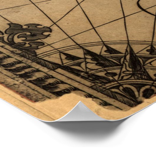  kaart van Mexico (1600) Poster (Hoek)