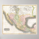  kaart van Mexico (1814) Poster (Voorkant)