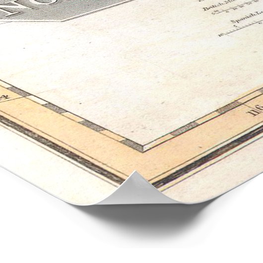  kaart van Mexico (1814) Poster (Hoek)