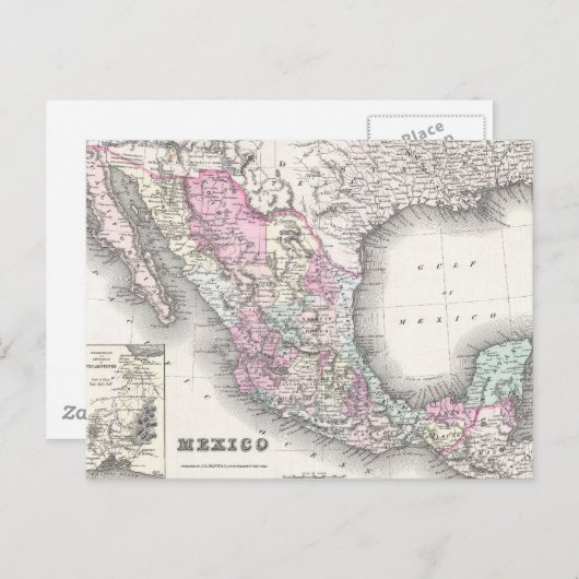  kaart van Mexico (1855) (Voorkant / Achterkant)