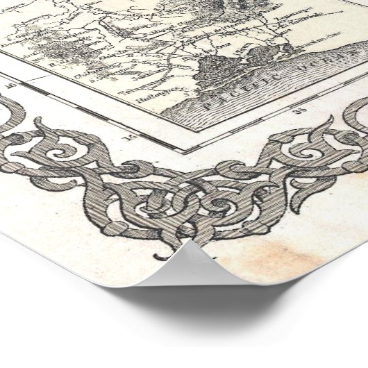 kaart van Mexico (1855) Poster (Hoek)