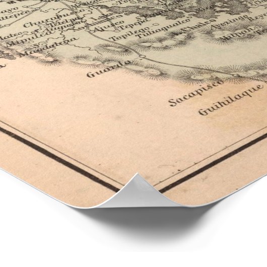  kaart van Mexico (1859) Poster (Hoek)