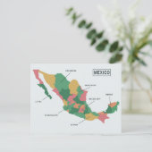 Kaart van Mexico-briefkaart (Staand voorkant)
