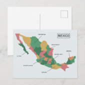 Kaart van Mexico-briefkaart (Voorkant / Achterkant)