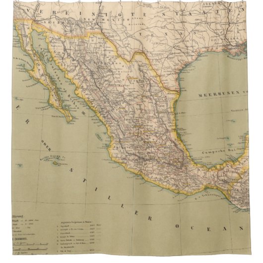 Kaart van Mexico Douchegordijn (Voorkant)