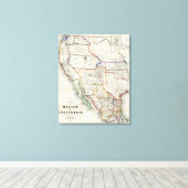 Kaart van Mexico en Californië Canvas Afdruk (Insitu (Houten vloer))