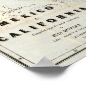 Kaart van Mexico en Californië Poster (Hoek)