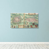 Kaart van Mexico en Cuzco, uit 'Civitates Orbis Te Canvas Afdruk (Insitu (Houten vloer))