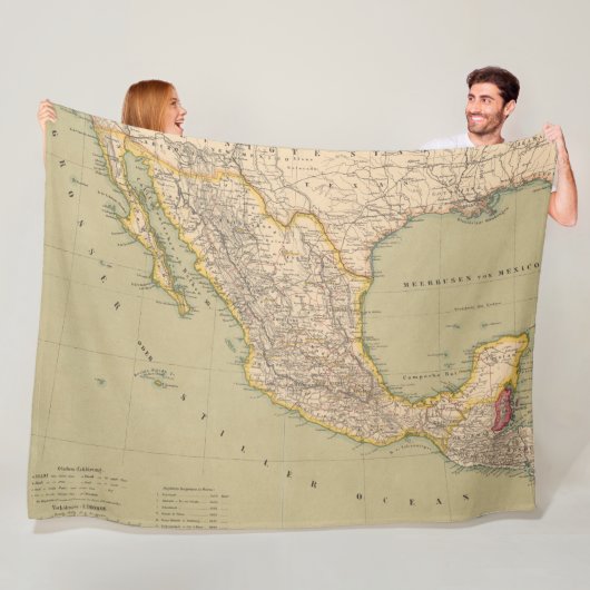 Kaart van Mexico Fleece Deken (In situ)