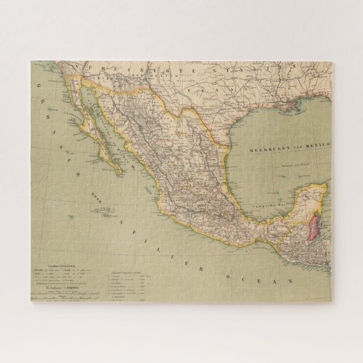 Kaart van Mexico Legpuzzel (Horizontaal)