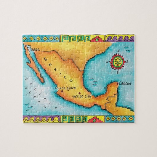 Kaart van Mexico Legpuzzel (Horizontaal)