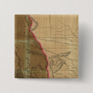 Kaart van Mexico met de zetel van de oorlog Vierkante Button 5,1 Cm