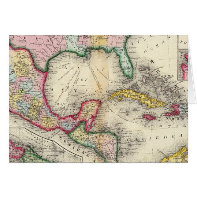 Kaart van Mexico, Midden-Amerika (Voorkant Horizontaal)