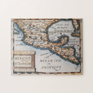 Kaart van Mexico of Nieuw-Spanje   1625 Legpuzzel