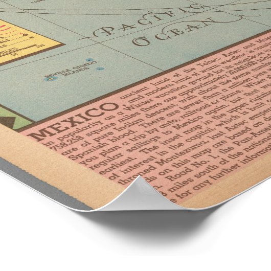Kaart van Mexico - "Onze zuidelijke buur" Poster (Hoek)