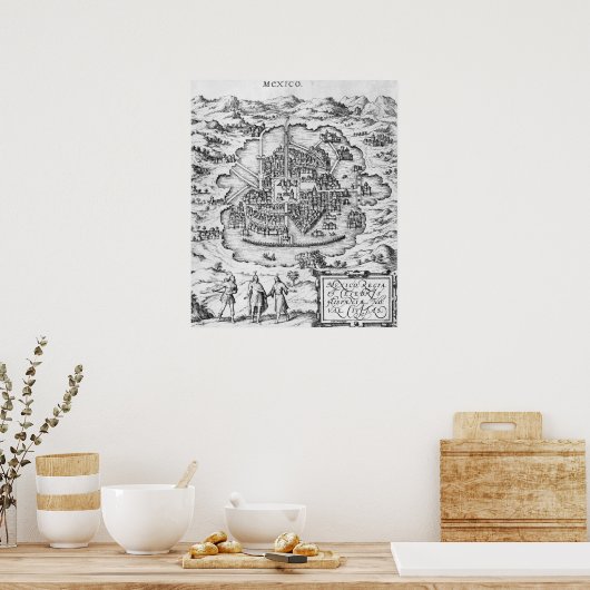 Kaart van Mexico Poster (Keuken)