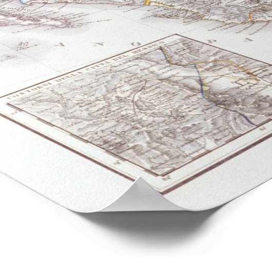 Kaart van Mexico Poster (Hoek)