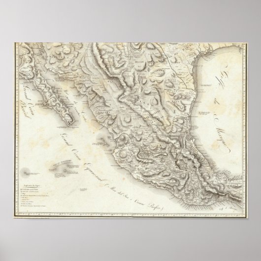 Kaart van Mexico Poster (Voorkant)