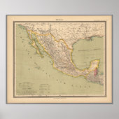 Kaart van Mexico Poster (Voorkant)