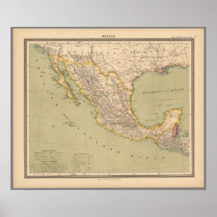 Kaart van Mexico Poster