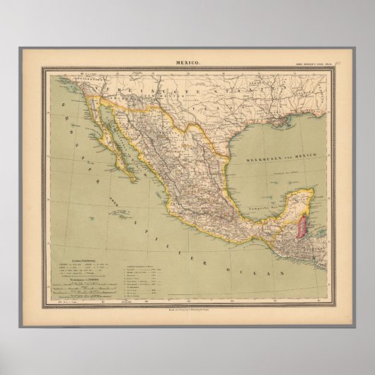Kaart van Mexico Poster (Voorkant)