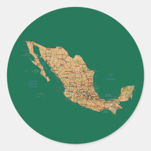 Kaart van Mexico Sticker