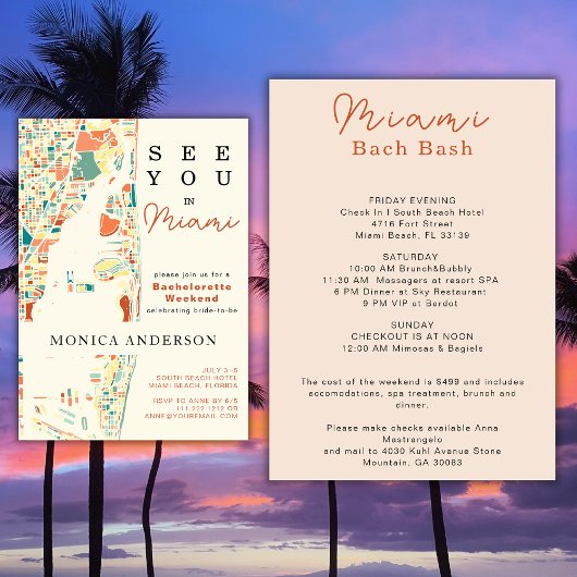 Kaart van Miami Beach Bachelorette Weekend