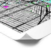Kaart van Miami City Poster (Hoek)