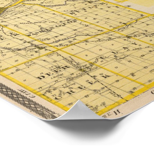 Kaart van Miami County Poster (Hoek)