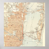  kaart van Miami Florida (1950) Poster (Voorkant)