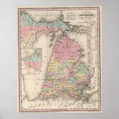  kaart van Michigan (1836) Poster (Voorkant)
