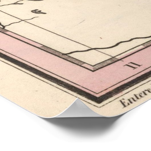  kaart van Michigan (1836) Poster (Hoek)