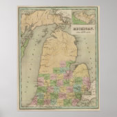  kaart van Michigan (1838) Poster (Voorkant)