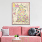 kaart van Michigan (1853) Canvas Afdruk (Insitu (Woonkamer))