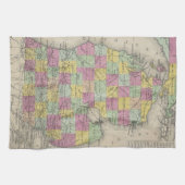 kaart van Michigan (1853) Theedoek (Horizontaal)