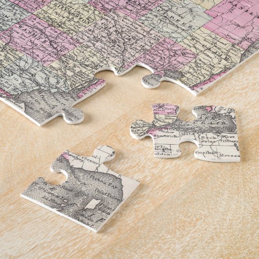  kaart van Michigan (1855) Legpuzzel (Zijkant)