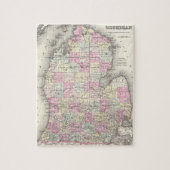  kaart van Michigan (1855) Legpuzzel (Verticaal)