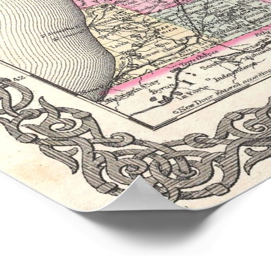  kaart van Michigan (1855) Poster (Hoek)