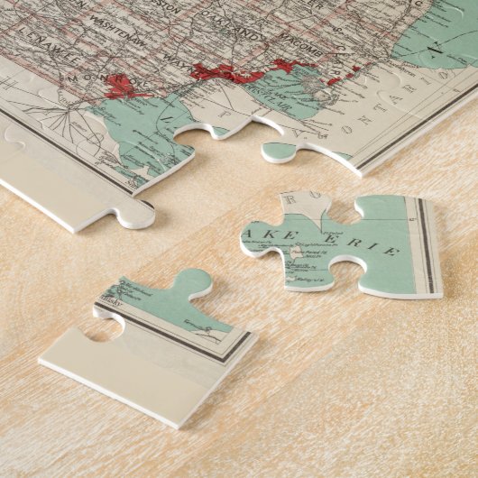  kaart van Michigan (1888) Legpuzzel (Zijkant)