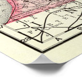  kaart van Michigan (1897) Poster (Hoek)