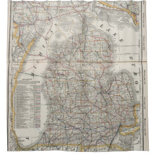 kaart van Michigan (1901) 3 Douchegordijn