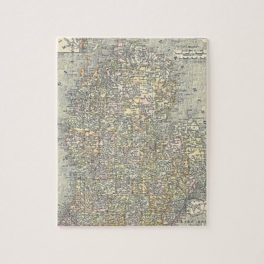 kaart van Michigan (1901) Legpuzzel (Verticaal)
