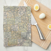  kaart van Michigan (1901) Theedoek (Quarter Fold)