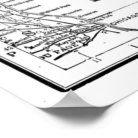  kaart van Michigan (1909) Poster (Hoek)